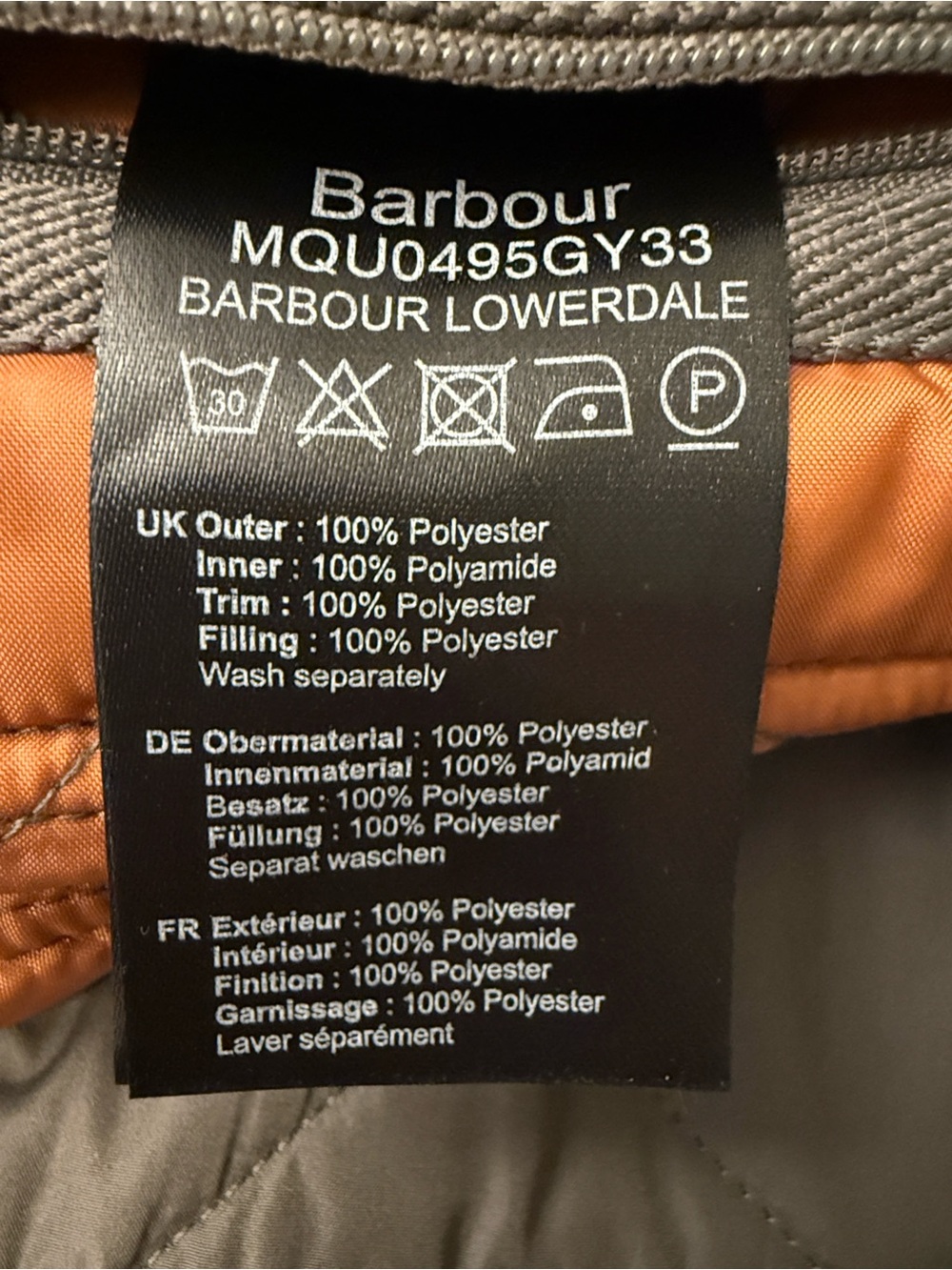 Barbour Lowerdale Quilted Gilet Vest Men’s Large Gray Snap Front Lightweight - Picture 5 of 7